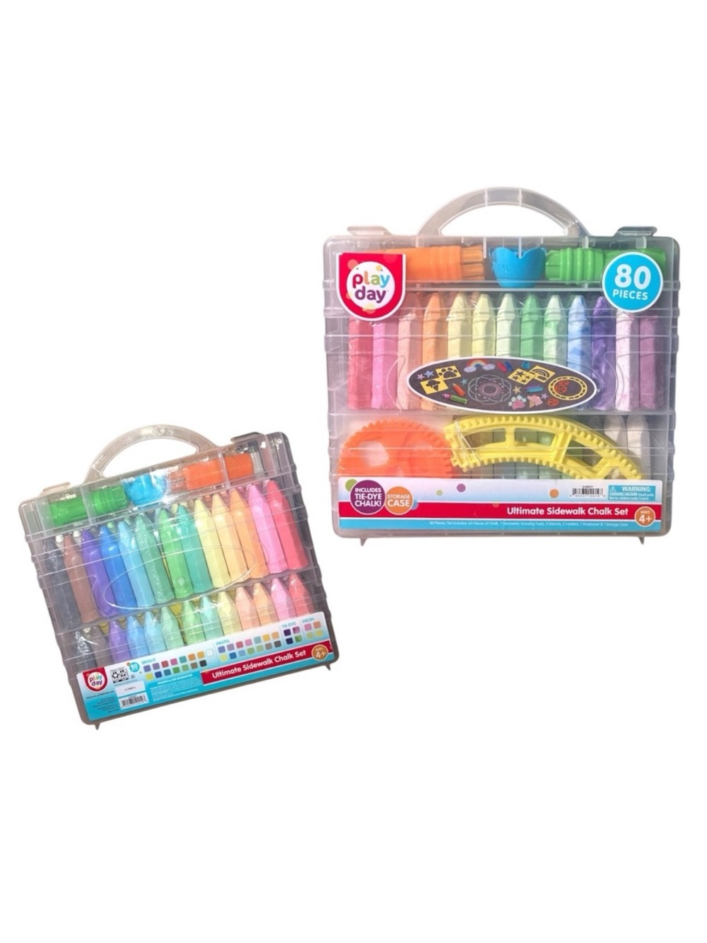 Play Day Ultimate Sidewalk Chalk 80 Piece With Carrying Case
